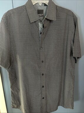 Black & White Micro Dot Short Sleeve Button-Down Shirt